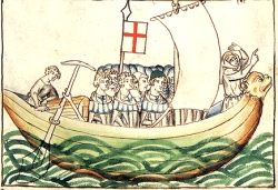 Moselschiff im Mittelalter